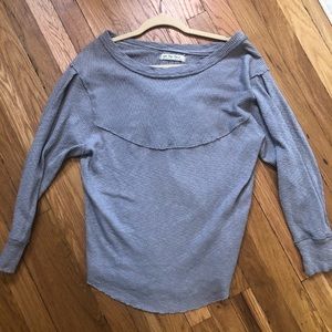 Free People Grey Thermal Sweater Top
